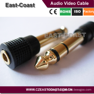 Gold 6.5mm male to 3.5mm female adapter